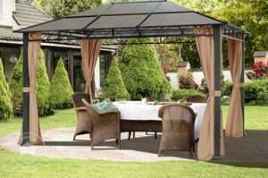 3x4 m, Tonnelle de jardin, Paradise Deluxe, taupe