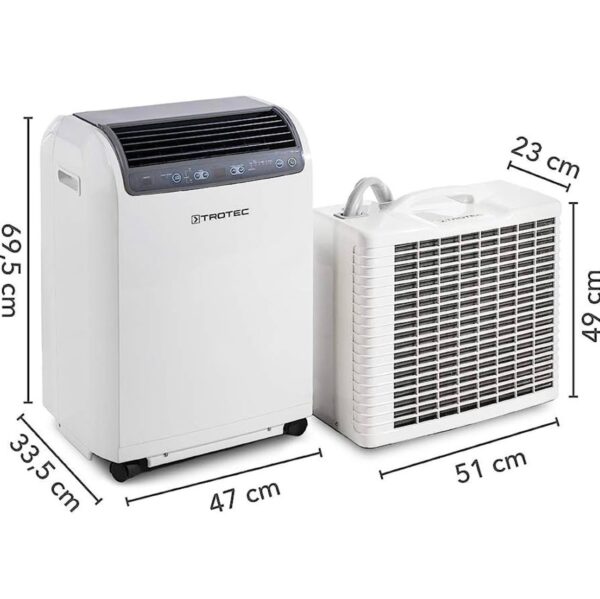 TROTEC Climatiseur split PAC 4600 Climatiseur avec 4,3 kW / 14.500 Btu/h adapté aux pièces jusqu'à 120 m³ Débit d'air max. de 550 m³/h – Image 3