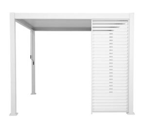 Persienne blanche pour côté 3 mètres pour pergola Evora 3.60 x 6 mètres