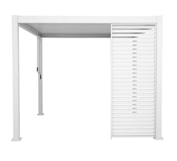 Persienne blanche pour côté 3 mètres pour pergola Evora 3.60 x 6 mètres