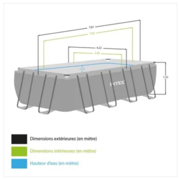 Piscine tubulaire INTEX Ultra XTR rectangulaire L. 7,32 x l. 3,66 x H 1,32m – Image 5