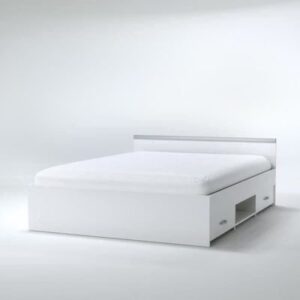 PARISOT ZODIAC Lit adulte 140x190cm -Contemporain -Blanc mat