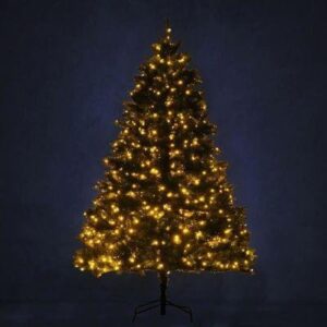 Sapin de Noel artificiel lumineux LED x650 blanc chaud+support pied 127 x 200H c