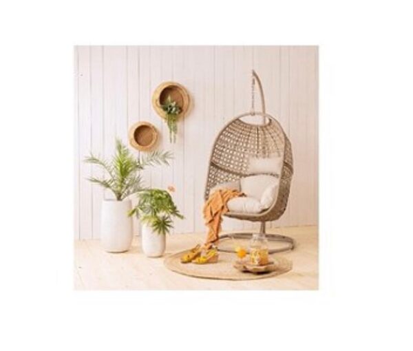 Fauteuil suspendu œuf de jardin brun Royan - Jardideco – Image 2