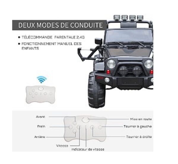 Voiture 4x4 électrique 12 V + télécommande 128L x 78l x 76H cm – Image 6