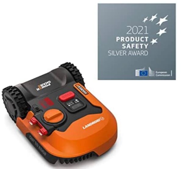 WORX - Tondeuse Robot connectée sans Fil LANDROID - WR141E - jusqu'à 500m² (Installation Facile, tond sous la Pluie, Autonome, contrôle à Distance, Tonte Intelligente avec Coupe près des Bordures) – Image 3