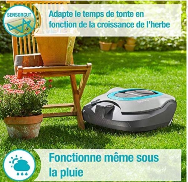 Gardena kit smart SILENO+ : tondeuse robot pour surfaces jusqu'à 1 600 m², commande confortable par smart App, avec smart Gateway (19064-66) – Image 2