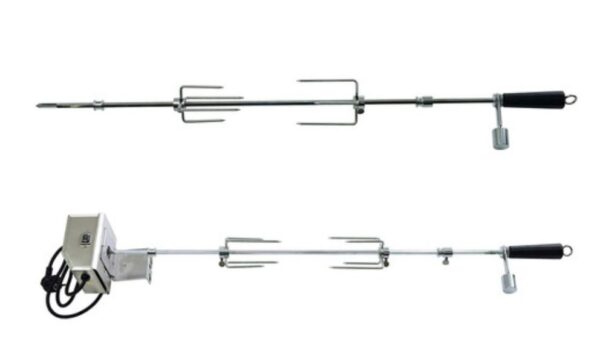 Barbecue à Gaz INOX 4 BRÛLEURS + 1 KIT RÔTISSOIRE (1 BRÛLEUR Infrarouge & TOURNEBROCHE)+ 1 Réchaud et Thermomètre, 22KW,Grille/Plancha inclus - DÖNER GREADEN - Inox – Image 4