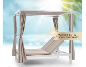 blumfeldt Eremitage Bain de soleil 2 personnes cadre acier pare-soleil rideaux c