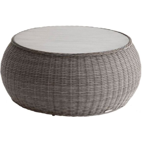 Salon de jardin Bétong Bûche 5 places - Aluminium traité époxy, Résine tressée, Polyester – Image 3