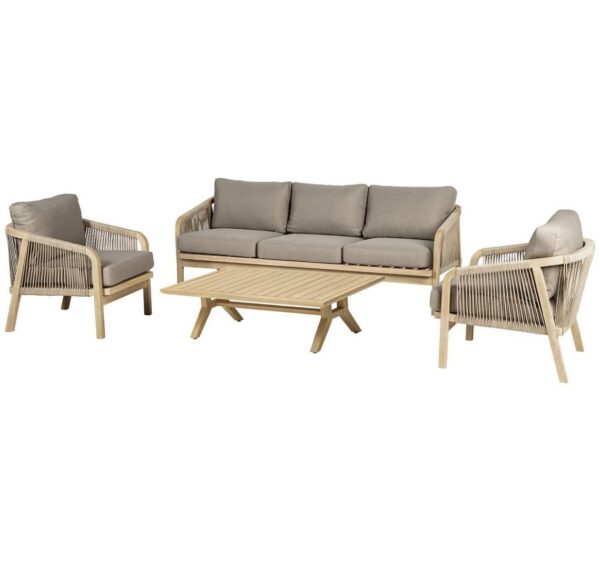 Salon de jardin Papouasie 5 places - Polyester, Acacia certifié FSC® – Image 2