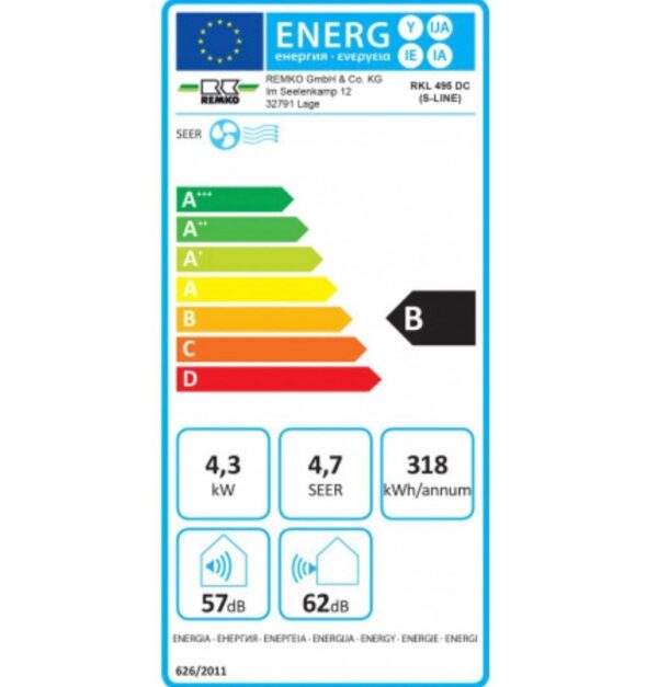 Remko RKL 495 DC 4,3kW S-Line Climatiseur Split Mobile – Image 2