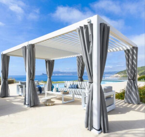 Pergola Evora grand modèle Blanche 6 x 3,6 m - Aluminium traité époxy