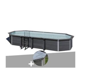 Kit piscine composite Gré Avant-Garde ovale 8,04 x 3,86 x 1,24 m + Bâche hiver