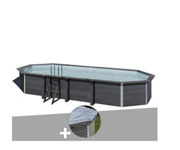 Kit piscine composite Gré Avant-Garde ovale 8,04 x 3,86 x 1,24 m + Bâche hiver