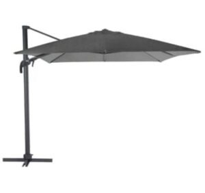 Parasol déporté rectangulaire inclinable Éléa Anthracite & Graphite 4 x 3 m - Aluminium traité époxy, Acier, Oléfine