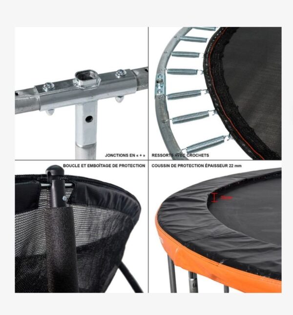Trampoline Rond Ø 360cm, avec son Filet de sécurité, Certifié TÜV & GS Normes EU , Fitness Extérieur Équipement Trampoline de jardin pour Enfants GREADEN – Image 2