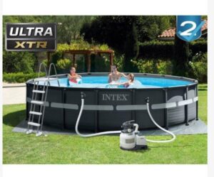 Piscine Intex 26330 avec Ultra Frame XTR cm 549x132h filtre a' sable pompe e'chelle feuille de couverture et feuille de base