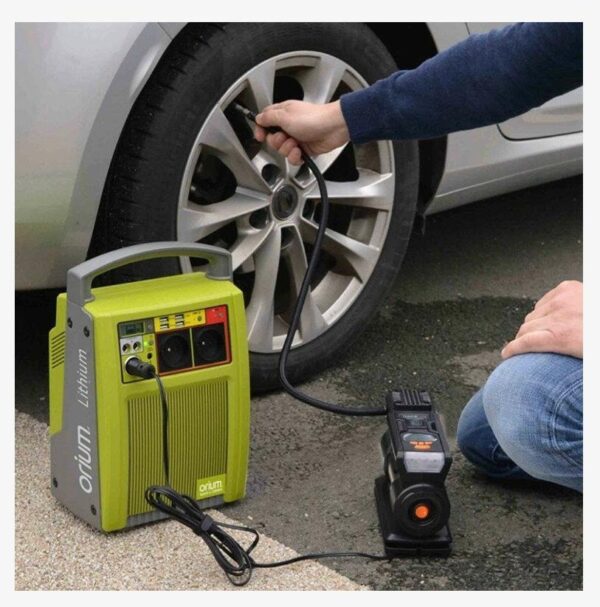 Orium Energie - Station d'énergie portative à recharge solaire 26 A Lithium 288 Wh couleur vert et gris – Image 5
