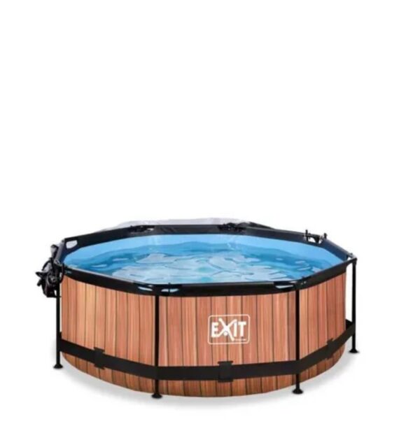 Piscine couverte EXIT WOOD Avec pompe filtrante - Marron - ø244 x 76 – Image 5