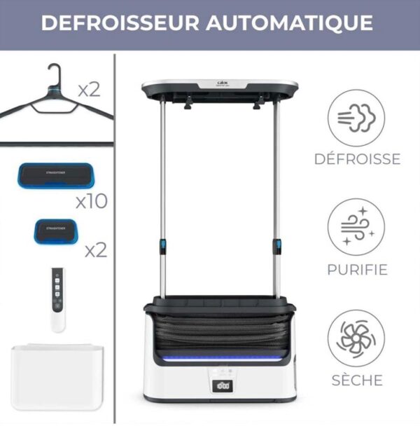 Calor Care For You Solution de soin du linge automatique, Défroissage et assainissement automatiques, Puissance vapeur naturelle, Séchage doux, Réduit les odeurs, Assainit jusqu'à 99,99 % YT3040C0 – Image 3