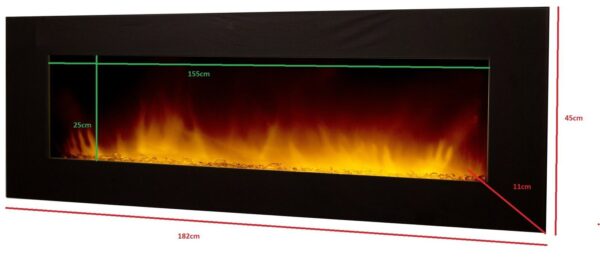 Cheminée Électrique Grande Taille 2000w Avec Télécommande - Volcano 5xl – Image 4
