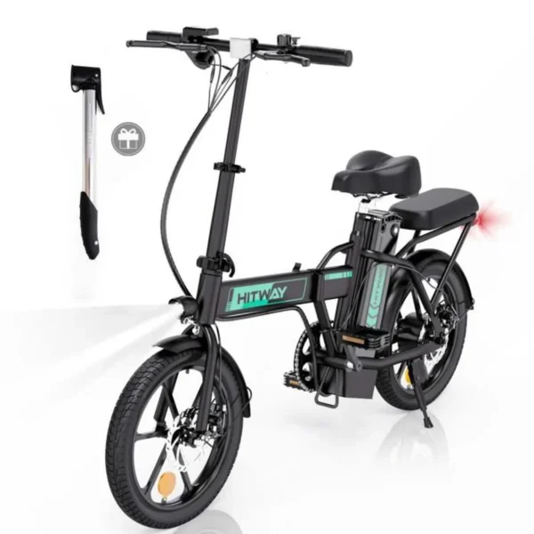 HITWAY vélo électrique Pliable 16" E-Bike,Vélos à Assistance,Batterie 36V/8,4Ah,Pédalage Assisté,pompe à vélo gratuite