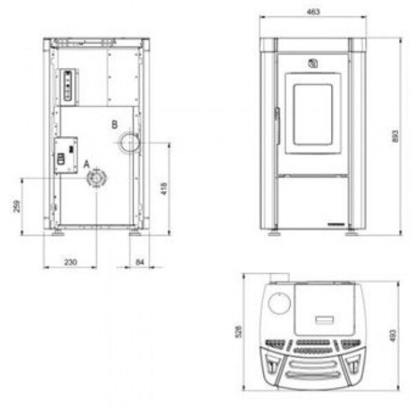 Poêle à granulés étanche - 7kW - réservoir 11kg - Moira Evo LA NORDICA EXTRAFLAME – Image 2
