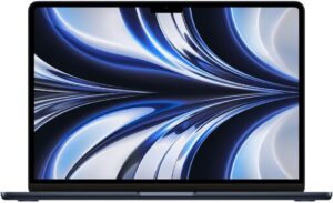 2022 Apple MacBook Air avec Apple M2 Chip (13-pouces, 8Go RAM, 256Go SSD Stockage) (AZERTY French) Minuit (Reconditionné)