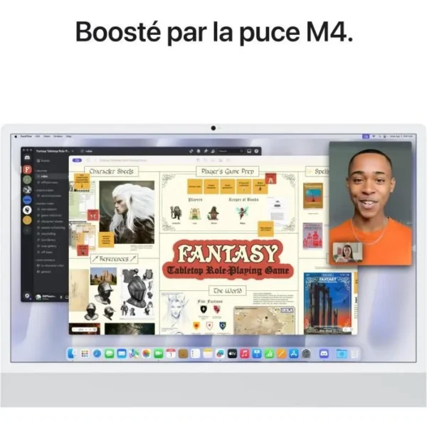 Apple iMac 24" ecran retina 4,5K 256Go SSD 16Go RAM Puce M4 CPU 8 coeurs GPU 8 coeurs Argent (2024) – Image 4