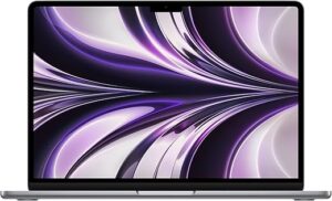 Apple MacBook Air Portable avec Puce M2 : écran Liquid Retina de 13,6 Pouces, 16 Go de RAM, 256 Go de Stockage SSD, Clavier rétroéclairé, caméra FaceTime HD 1080p ; Gris sidéral