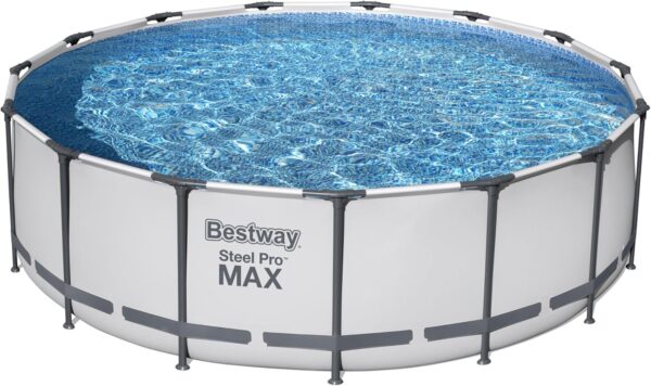 Bestway 56438 Piscine hors sol Steel Pro Max™ diamètre 457 x 122 cm, filtre à cartouche, bâche, échelle – Image 3