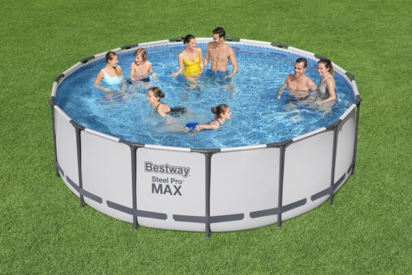 Bestway 56438 Piscine hors sol Steel Pro Max™ diamètre 457 x 122 cm, filtre à cartouche, bâche, échelle – Image 5