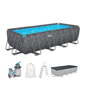 Bestway Kit Piscine Hors Sol rectangulaire APX 365-549 cm x 274 cm x 132 cm - Gris foncé