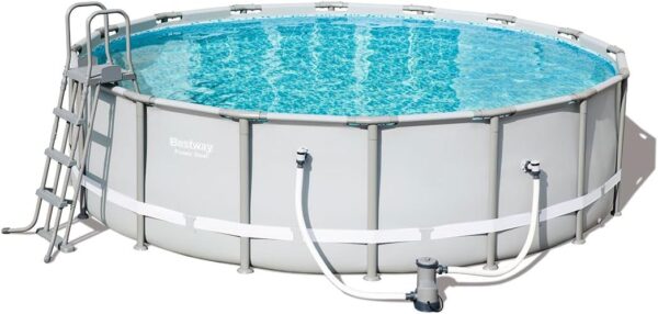 BESTWAY Piscine hors sol ovale Power Steel™ 549 x 274 x 122cm avec filtre à cartouche, bâche, échelle – Image 9