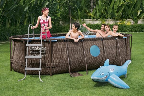 Bestway Piscine Hors Sol Ovale Power Steel Swim Vista rotin 427 x 250 x 100cm – Image 4