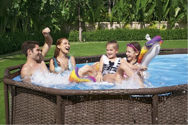 Bestway Piscine Hors Sol Ovale Power Steel Swim Vista rotin 427 x 250 x 100cm – Image 7