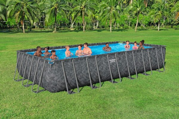 Bestway Piscine Hors Sol rectangulaire APX 365-732 cm x 366 cm x 132 cm - Gris foncé – Image 3