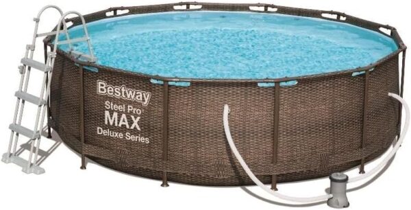 Bestway Piscine Hors Sol Ronde Steel Pro Max 366 x 100 cm Effet rotin – Image 3