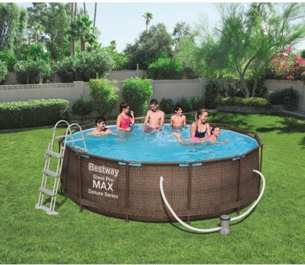 Bestway Piscine Hors Sol Ronde Steel Pro Max 366 x 100 cm Effet rotin – Image 4