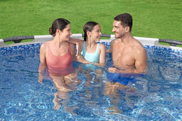 Bestway Piscine Hors Sol Steel Pro Max™, 396 x 122 cm, système FrameLink™, échelle, bâche, Pompe et Cartouche de Filtration, Multicouleur – Image 3