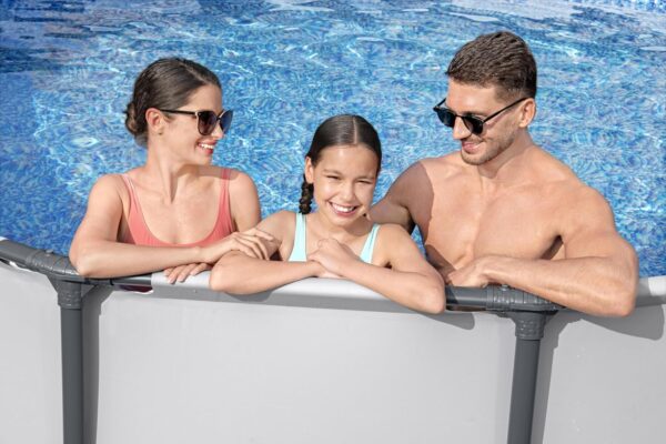 Bestway Piscine Hors Sol Steel Pro Max™, 396 x 122 cm, système FrameLink™, échelle, bâche, Pompe et Cartouche de Filtration, Multicouleur – Image 4