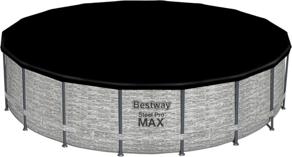 Bestway Piscine Hors Sol Steel Pro Max™ Motif Pierres Grises, 549 x 122 cm, système FrameLink™, échelle, bâche, Pompe et Cartouche de Filtration – Image 5