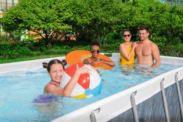Bestway® Power Steel™ Piscine de Rechange sans Accessoires 488 x 244 x 122 cm, Aspect marbre (Gris Ardoise), rectangulaire – Image 7