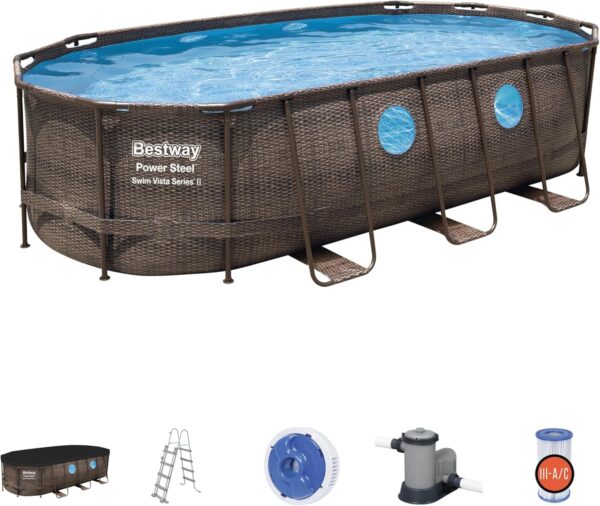 Bestway Power Steel Swim Vista Series II Kit Piscine Hors Sol 5,49 x 2,74 x 1,22 m – Image 2