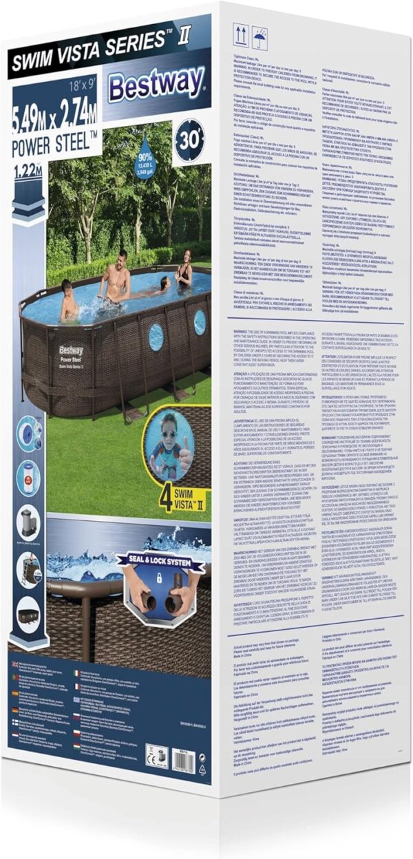 Bestway Power Steel Swim Vista Series II Kit Piscine Hors Sol 5,49 x 2,74 x 1,22 m – Image 6