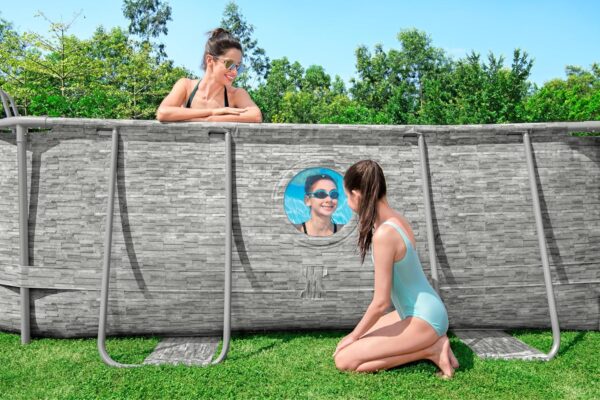 Bestway Power Steel Swim Vista Series Pool Kit Complet Ovale avec Filtre à Sable, échelle de sécurité et bâche 488 x 305 x 107 cm – Image 6