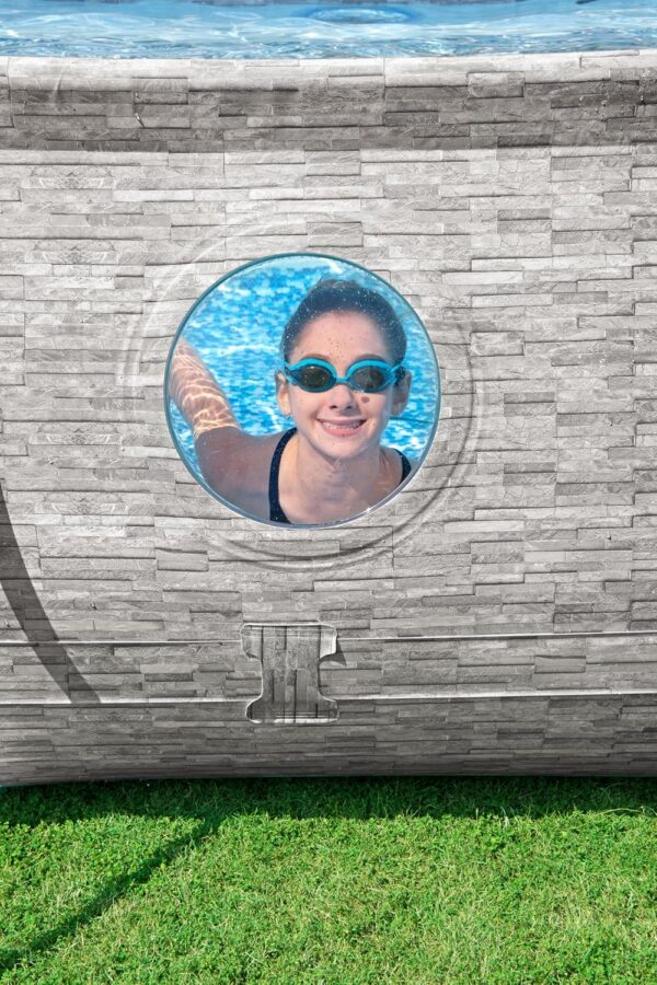 Bestway Power Steel Swim Vista Series Pool Kit Complet Ovale avec Filtre à Sable, échelle de sécurité et bâche 488 x 305 x 107 cm – Image 7