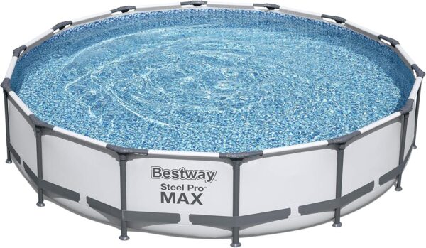 Bestway Steel Pro Max Piscine Hors-Sol Ronde avec Pompe de Filtration Gris Ø 427 x 84 cm – Image 10