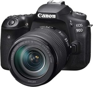 Canon Appareil photo reflex EOS 90D avec objectif EF-S 18-135mm F3,5-5,6 IS USM (32,5 MP, écran LCD tactile orientable, capteur APS-C, 4K, WIFI, Bluetooth ), noir
